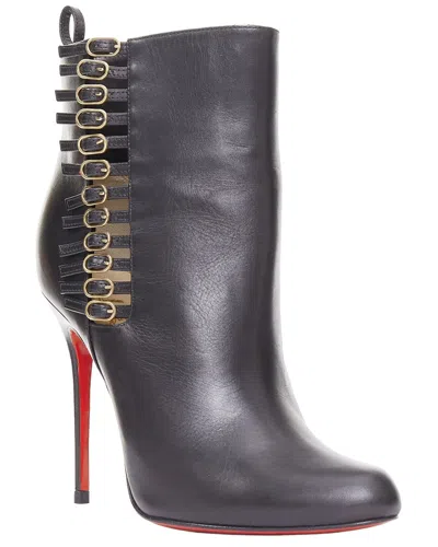 Pre-owned Christian Louboutin Women's Leather Safety 100 Stiletto Boot (authentic Pre-  Loved)