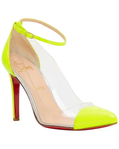 Pre-owned Christian Louboutin Women's Leather Un Bout 100 Fluo Chic Pointy Pumps  (authentic Pre-loved)