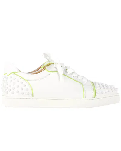 Christian Louboutin Women's Leather Vieira Spikes Sneaker (authentic Pre-  Loved) In White