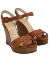 Christian Louboutin Women's Leather Wedge Heel Sandal (authentic Pre-loved) In Brown