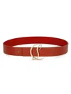 Christian Louboutin Cl Logo Leather Belt In Rouquine