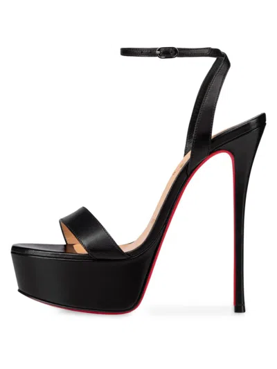 Christian Louboutin Women's Loubi Queen Alta 150mm Leather Platform Sandals In Black