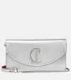 Christian Louboutin Women Loubi54 Laminated Leather Clutch In Silver