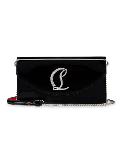 Christian Louboutin Women's Loubi54 Patent Leather Clutch-on-chain In Black