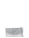 Christian Louboutin Women's Loubi54 Silver Laminated Leather Clutch Bag