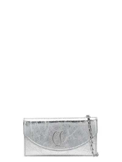 Christian Louboutin Women's Loubi54 Silver Laminated Leather Clutch Bag