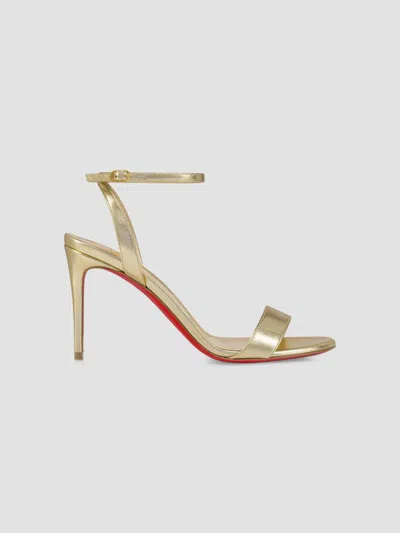Christian Louboutin Women's Loubigirl 85mm Metallic Leather Sandals In Gold