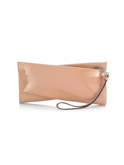 Christian Louboutin Loubitwist Clutch In Patent Leather In Blush
