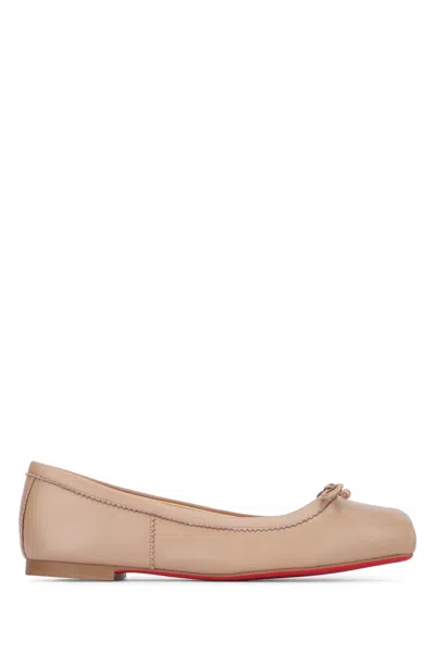 Christian Louboutin Mamadrague Leather Ballet Flats In Blush