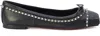 Christian Louboutin Mamadrague Spikes Embellished Leather Ballet Flats In Black