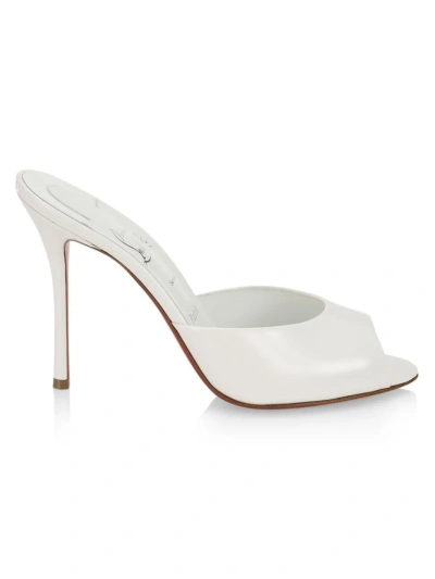 Christian Louboutin Women's Me Dolly 100mm Patent Leather Mules In Bianco
