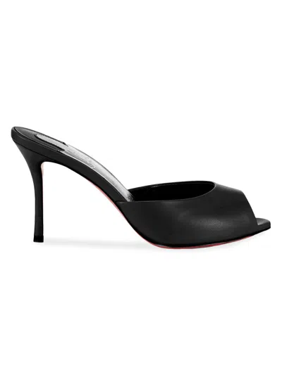 Christian Louboutin Me Dolly Napa Red Sole Slide Sandals In Black