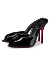 Christian Louboutin Women's Me Dolly 100mm Patent Leather Mules In Black