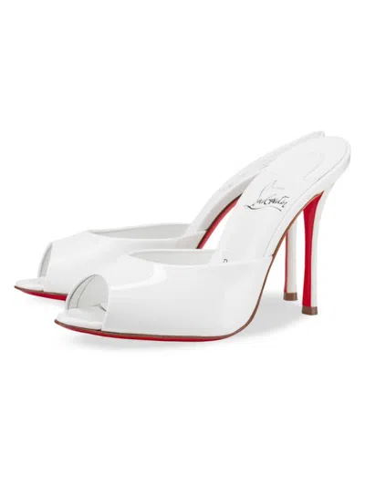Christian Louboutin Women's Me Dolly 100mm Patent Leather Mules In White