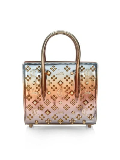 Christian Louboutin Women's Mini Paloma Degradé Leather Tote Bag In Leche Gold