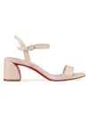 Christian Louboutin Womens Leche Miss Sabina Patent-leather Heeled Sandals In Cream