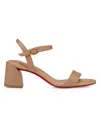 Christian Louboutin 55mm Miss Jane Block-heel Strappy Sandals In Multi