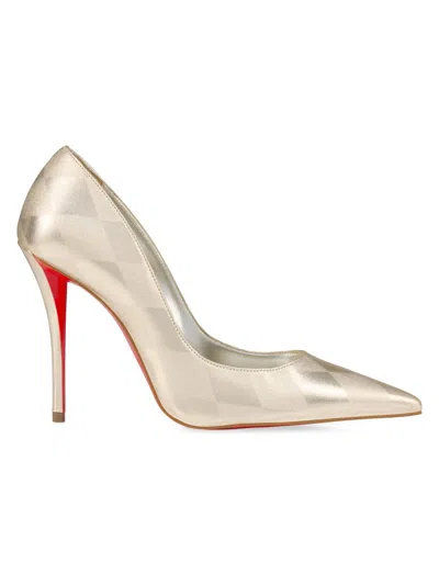 Christian Louboutin Women's Miss Z 100mm Laminated Leather Pumps