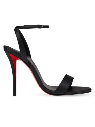 Christian Louboutin Miss Z Leather Red Sole Ankle-strap Sandals In Black