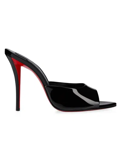 Christian Louboutin Women's Miss Z 100mm Patent Leather Mule Sandals In Black