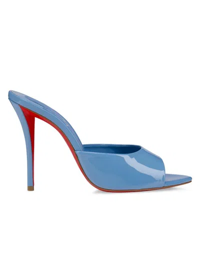 Christian Louboutin 100mm Miss Z Leather Mule Sandals In Animal Print