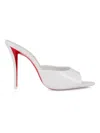 Christian Louboutin 100mm Miss Z Metallic Leather Mule Sandals In White