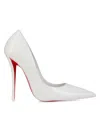 Christian Louboutin Women Miss Z 100mm Pumps In Pearlescent Leather In White