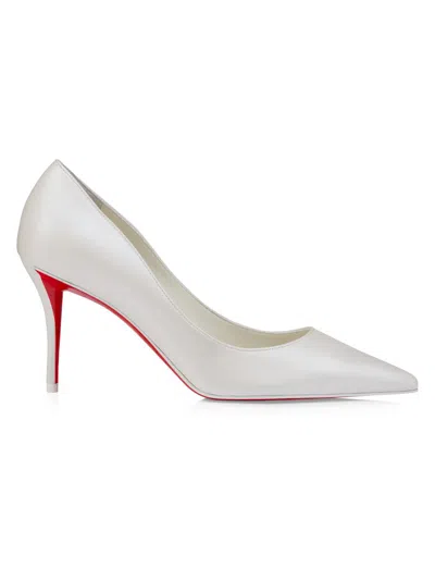 Christian Louboutin Women's Miss Z 80mm Leather Pumps In White