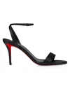 Christian Louboutin Miss Z Leather Red Sole Ankle-strap Sandals In Black