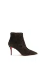 Christian Louboutin Miss Z 80 Suede Ankle Boots In Brown