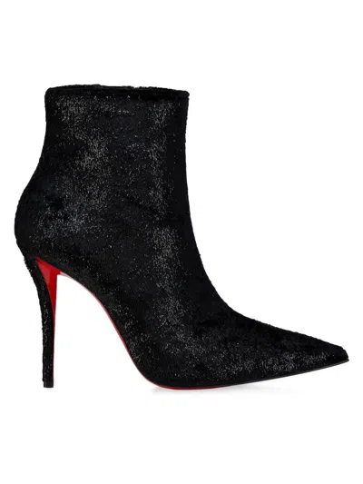 Christian Louboutin Women's Miss Z Booty 100mm Velvet-effect Booties In Black