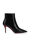 Christian Louboutin So Apostropha Suede Red Sole Stiletto Booties In Black