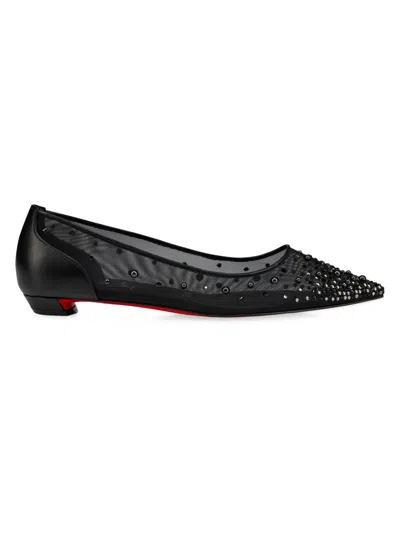 Christian Louboutin Miss Z Degrastrassina Perla Ballet Flats In Multi