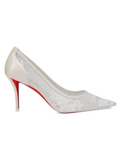 Christian Louboutin Women's Miss Z Mesh 80mm Mesh And Nappa Leather Pumps In White