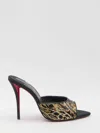 Christian Louboutin Miss Z Ocelot Lurex And Leather-trimmed Sequined Satin Mules