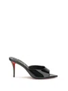 Christian Louboutin Women Miss Z Mule Leather Sandals In Black