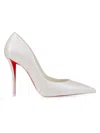 Christian Louboutin Women Miss Z 100mm Pumps In Pearlescent Leather In White