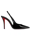 Christian Louboutin Miss Z Sling Patent Leather Slingback Pumps 100 In Black