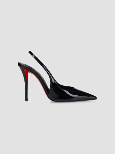 Christian Louboutin Women's Miss Z Patent Leather 100mm Sling Back Pumps In Marine