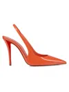 Christian Louboutin Miss Z 100mm Patent Slingback Pump In Orange