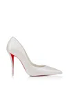 Christian Louboutin Women Miss Z 100mm Pumps In Pearlescent Leather In White