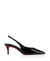 Christian Louboutin Women Miss Z 60mm Patent Calfskin Slingback Pump In Black