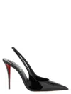 Christian Louboutin Miss Z Sling Patent Leather Slingback Pumps 100 In Black