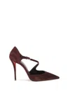Christian Louboutin Miss Ziggyta Suede Red Sole Pumps In Burgundy