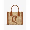Christian Louboutin By My Side Mini Tote In Raffia With Cl Logo In Natural