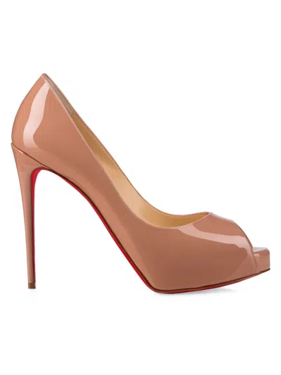 Christian Louboutin Women's New Very Privé 120mm Patent Leather Pumps In Beige