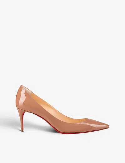 Christian Louboutin Womens Nude Kate 70 Pointed-toe Patent Leather Courts In Nude (lingerie)