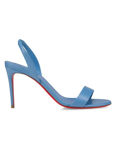 Christian Louboutin O Marylin 85 Leather Slingback Sandal In Blue