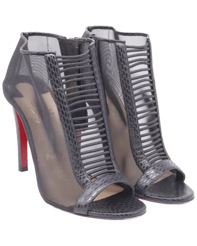 Pre-owned Christian Louboutin Women's Open-tie Ankle Boot (authentic Pre-loved)