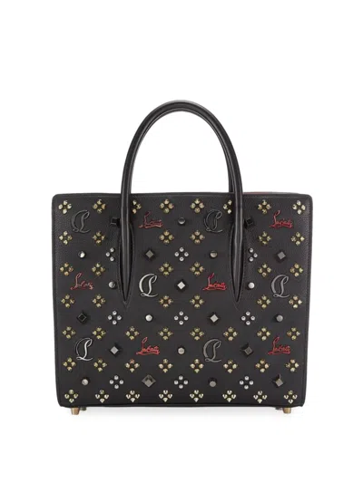 Christian Louboutin Studded Tote Bag Structured Silhouette In Black